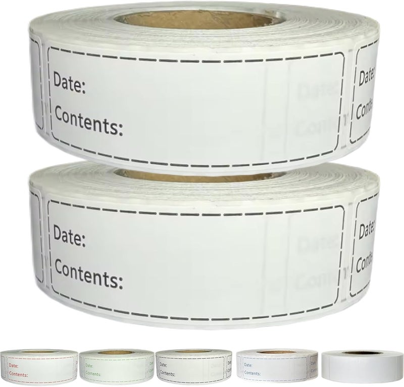 Chardime 1000pcs Freezer Labels,1x3 inch for Food containers,Food Labels Quick and Easy to Remove- Easy to Write on(Black) - Image 1